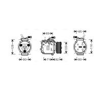 Compressore climatizzazione R 134a HDAK169 AVA QUALITY COOLING per HONDA STREAM
