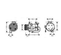 AVA Quality Cooling Compressore aria condizionata HDAK208 per Honda Civic VIII Berlina 1.8 (05-12)