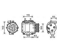 Compressore climatizzazione R 134a HDAK237 AVA QUALITY COOLING per HONDA CR-V II