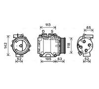 Compressore climatizzazione R 134a HDAK238 AVA QUALITY COOLING per HONDA CR-V II