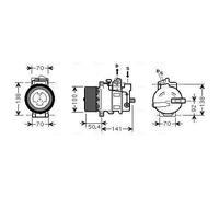 Compressore climatizzazione R 134a MSAK431 AVA QUALITY COOLING per MERCEDES-BENZ
