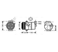 Compressore climatizzazione R 134a OLAK428 AVA QUALITY COOLING per OPEL ASTRA H