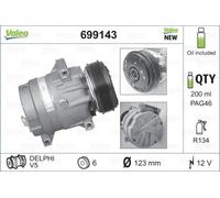 Compressore climatizzazione R 134a PAG 46 699143 VALEO per RENAULT OPEL NISSAN