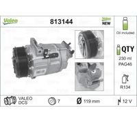 Compressore climatizzazione R 134a PAG 46 813144 VALEO per RENAULT OPEL