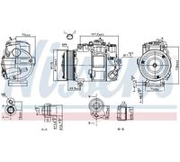 Nissens Compressore aria condizionata 890199 R134a PAG 46 per Mercedes-Benz