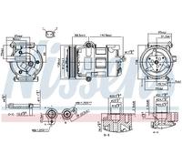 Nissens Compressore climatizzazione 890698 R134a PAG 46 per Ford Transit Bus