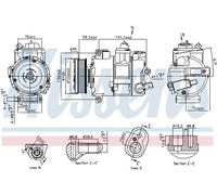 Compressore climatizzazione R 134a PAG 46 890773 NISSENS per VW MULTIVAN T6