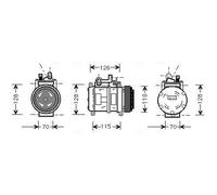 AVA Quality Cooling - Compressore aria condizionata BWAK227 R 134a PAG 46 per BMW 3