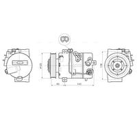 Compressore climatizzazione R 134a PAG 46 KAAK345 AVA QUALITY COOLING per KIA
