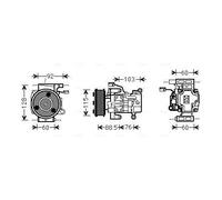 Compressore climatizzazione R 134a PAG 46 MZAK251 AVA QUALITY COOLING per MAZDA