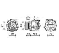 Compressore climatizzazione R 134a PAG 46 OLAK668 AVA QUALITY COOLING