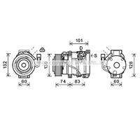 Compressore climatizzazione R 134a PAG 46 TOAK611 AVA QUALITY COOLING per TOYOTA