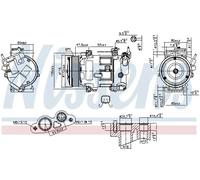 Compressore climatizzazione R 134a PAG 46 YF 890606 NISSENS per CITROËN PEUGEOT
