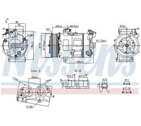 Compressore climatizzazione R 134a PAG 46 YF 890947 NISSENS per RENAULT NISSAN