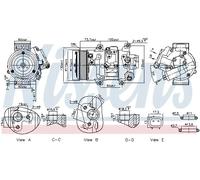 Nissens Compressore aria condizionata 891069 R 134a PAG 46 YF per Pontiac e Toyota