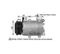 Compressore climatizzazione R 134a PAG 46 YF FDAK674 AVA QUALITY COOLING