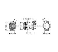 Compressore climatizzazione R 134a RTAK401 AVA QUALITY COOLING per RENAULT