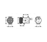 Compressore climatizzazione R 134a RTAK440 AVA QUALITY COOLING per RENAULT OPEL