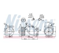 Nissens Compressore condizionatore d'aria 890243 – R 134a, PAG 46 – per KIA/Hyundai
