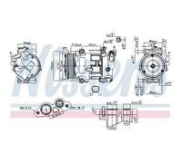 Compressore climatizzazione R 134a 890606 NISSENS per CITROËN PEUGEOT DS