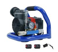 Compressore d'aria a Batteria, Compressore Aria Senza Olio Portatile, Pressione Massima 8 Bar, Capacità 1,5 L, Manometro, Include 2 Batterie e Caricabatterie