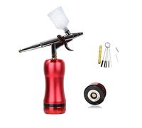 Compressore d'aria Etichetta privata personalizzata Mini Airbrush Sostituire la batteria Personal Trigger Oxygen Big Capacity Ink Cup Pistola a spruzzo Soffiaggio comodo(Part C Red)