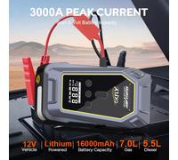 Compressore d'aria portatile 4 in 1 pompa 3000A Avviatore di emergenza per auto 16000mAh Power Bank 12V 150PSI Gonfiatore per pneumaticiBatteria Booster Buster