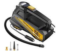 Compressore d'aria portatile, 150 psi, per pneumatici auto, 12 V CC, con manometro digitale e luce di emergenza a LED, pompa ad aria senza fili per moto, biciclette, palloni sportivi