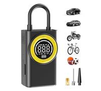 Compressore d'aria portatile per pneumatici auto e moto, 5 volte più veloce, 150 psi, senza fili, con spegnimento automatico, manometro digitale e luce LED per bicicletta, gonfiaggio di emergenza