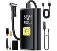 Compressore d'aria portatile per pneumatici, pompa ad aria 150 PSI, pompa per pneumatici senza fili automatica 3 volte più veloce, pompa elettrica intelligente con luce LED e display digitale per auto