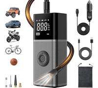 Compressore d'aria portatile per pneumatici - Pompa d'aria senza fili da 180 PSI 5 volte più veloce per pneumatici dell'auto con indicatore digitale e spegnimento automatico, pompa senza fili con luce