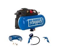 Compressore aria portatile 1.6HP 6lt 8bar con 5 accessori e tubo SCHEPPACH hc06