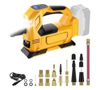 Compressore d'aria senza fili, compressore d'aria a doppia potenza, pompa per pneumatici senza fili, max. 150 PSI con luce LED, compatibile con batterie agli ioni di litio Dewalt 18 V/20 V