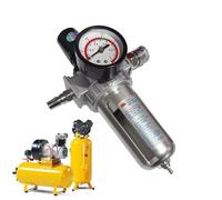 Compressore D'aria - Separatore D'acqua, Filtro A Pressione | Gruppo Di Indicatore Regolatore, Tecnico Pesante Tecnico Di Costruzione Professionale Attrezzatura Di Applicazione Installazione