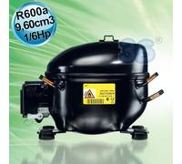 Compressore gas R600a LBP 1/6 Hp 9,60 cm3 Secop ACC Cubigel Elecrotolux HMK95AA