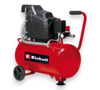 Compressore lubrificato a olio con valvola di sicurezza maniglia e ruota in gomma lt.24