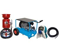 COMPRESSORE MONOFASE CON SABBIATRICE A BASSA PRESSIONE DA 24 LT