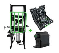 COMPRESSORE PNEUMATICO A MOLLA 1T + VALIGETTA DI UTENSILI DA 216 PEZZI