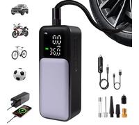 Compressore Portatile a Batteria - Compressore Aria Portatile per Auto, Moto & Bicicletta, 150 PSI, 8000 mAh, Mini Compressore con LED, Display Digitale e Spegnimento Automatico