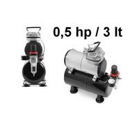 Compressore silenziato 3lt. a secco per aerografo