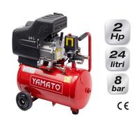 Compressore Yamato C2/24L-N Carrellato Lubrificato Lt 24 Hp 2 Lt 24 - Hp 2