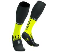 Compressport - Calzini caldi da trail - Full Socks Winter Run Black/Safe Yellow - Taglia 39-41 - Nero