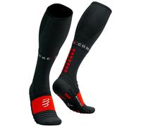 Compressport - Calzini trail running - Full Socks Winter Run Black/High Risk Red - Taglia 39-41 - Nero