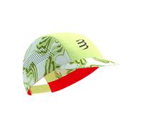 Compressport - Cappellino da trail/running - Pro Racing Cap Green Camo/Fluo Red - Verde Verde