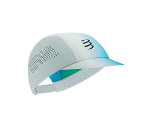 Compressport - Cappello con visiera articolata - Pro Racing Cap Star White/Blue-Green - Bianco