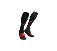 Compressport - Calzini trail running - Full Socks Winter Run Black/High Risk Red - Taglia 35-38 - Nero