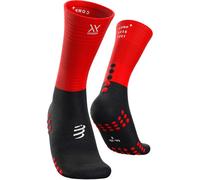 COMPRESSPORT Mid Compression Socks - Uomo - Nero / Rosso - Taglia 35/38- modello 2023