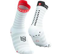 COMPRESSPORT Pro Racing Socks V4.0 Ultralight Run High - Unisex - Bianco / Rosso / Nero - Taglia 42/44- modello 2025