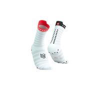 Calze Compressport Pro Racing v4.0 Ultralight Run High bianco rosso nero - T3