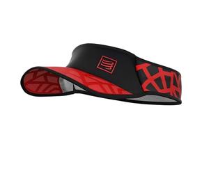 Compressport Spiderweb Ultralight Visor, Visiera da Corsa Unisex-Adulto, Nero Rosso, Taglia Unica